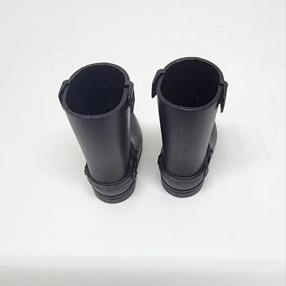 BARBIE DOLL SHOES - PAIR of KEN MOTORCYCLE RIDING Harley Boy BLACK SNAP BOOTS - Picture 5 of 5